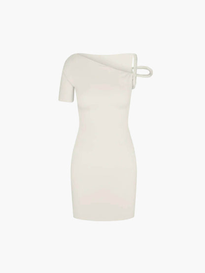 Imka – Trendy One-Shoulder Mini Jurk