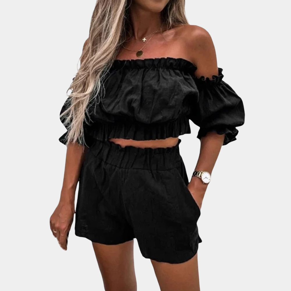 Idelijne – Trendy Damesshort en Topsset