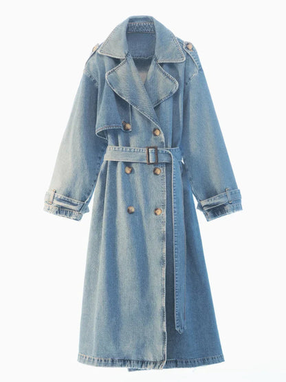 Emman - Denim Trenchcoat voor een Gedurfde Look